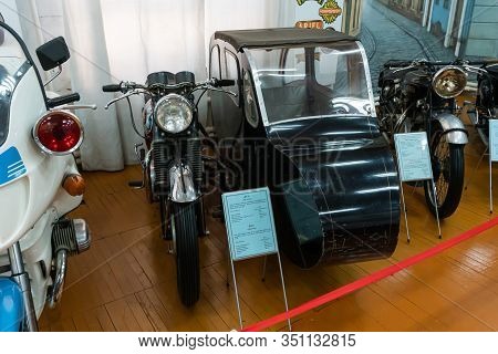 Irbit, Russia, 27 June 2019: Classic Motorcycle Bsa (flash) In Irbit State Motorcycle Museum