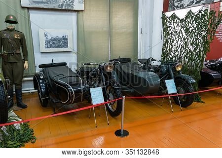 Irbit, Russia, 27 June 2019: Classic Motorcycles Bmw R-71 And Bmw R-75 In Irbit State Motorcycle Mus