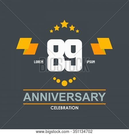 89 Anniversary Celebration Vector Concept Template Design Illustration