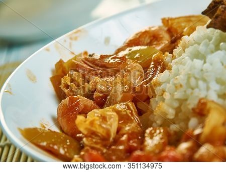 Etouffee  Dish Found In Both Cajun And Creole Cuisine Typically Served With Shellfish Over Rice