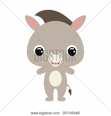 Cute Baby Donkey. Cartoon Character For Decoration And Design Of The Album, Scrapbook, Baby Card And