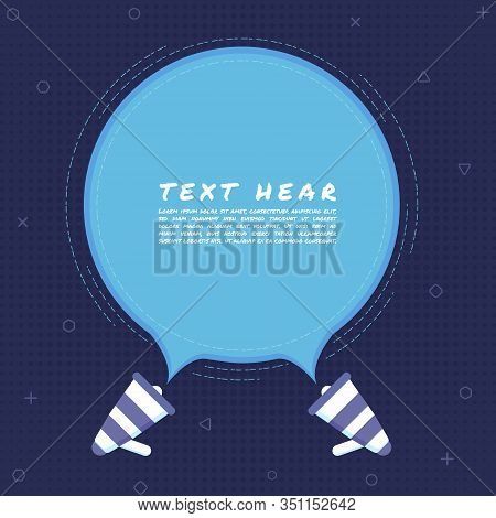 Announce Banner Megaphone Art Desgin Bubble Sign For Hiring Or Sale. Vector Illustration.