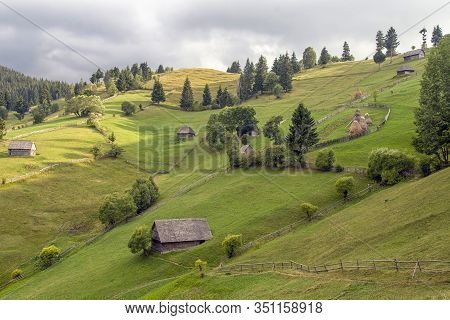 Moeciu Old Vintage Village On Romanian Mountains