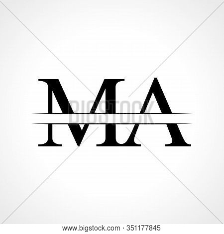 Initial Ma Letter Logo Design Vector Template. Abstract Black Letter Ma Logo Design