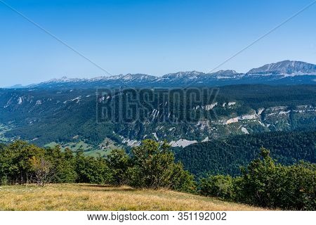 Panoramic View Of Vercors Landscape, Vassieux En Vercors, France