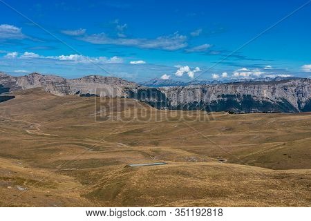 Col De Bataille, Ombleze, France. View On The Plateau Of Tete De La Dame.