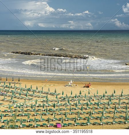 Termoli, Campobasso, Molise, Italy, And Its Beach At Summer