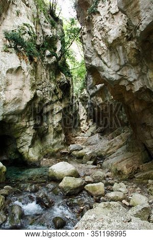 Resurgence Of Sammaro River Near Roscigno In Cilento National Park, Campania, Italy