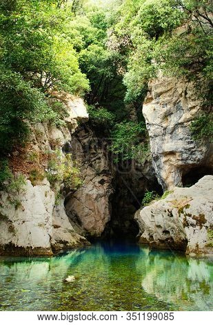 Resurgence Of Sammaro River Near Roscigno In Cilento National Park, Campania, Italy