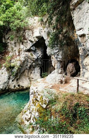 Resurgence Of Sammaro River Near Roscigno In Cilento National Park, Campania, Italy