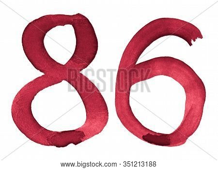 Watercolor Number 86, Image &amp; Photo (Free Trial) | Bigstock
