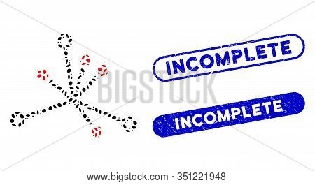 Collage World Boom And Corroded Stamp Seals With Incomplete Phrase. Mosaic Vector World Boom Is Comp