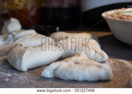 Cooking Meat Pies From Dough Using Alternative Flour Does Not Contain Gluten. Slow Baking, Healthy H