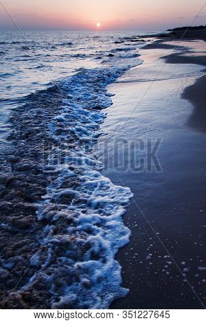 Sunset On The Pescoluse Beach, Apulia, Italy