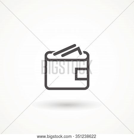 Wallet Line Icon, E Commerce And Marketing, Purse Sign Wallet Icon Isolated On White Background. Lin