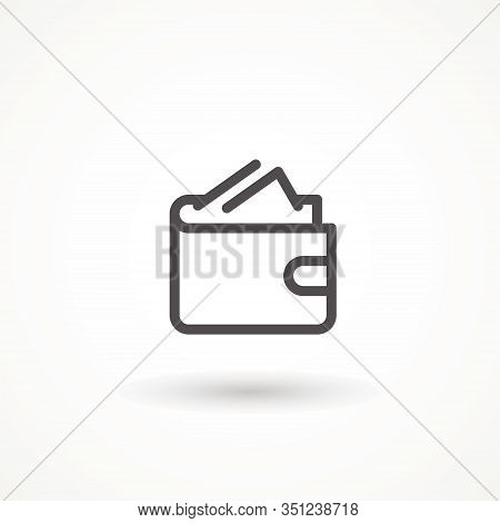 Wallet Line Icon, E Commerce And Marketing, Purse Sign Wallet Icon Isolated On White Background. Lin