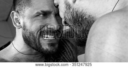 Self Motivation. Face Bearded Hipster Man Reflecting In Mirror. Guy Sorry About Past. Sad And Sorrow