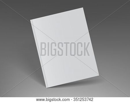 White Magazine On Dark Background Mock Up Vector