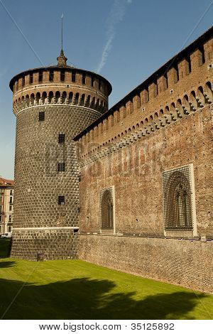 Mury zamku Castello Sforzesco