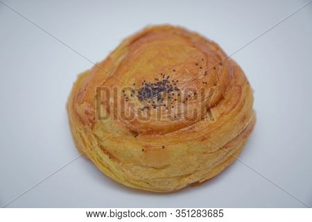 Gogal Traditional Azerbaijani Cookie On Novruz Easter . Fresh Pastries Gogal Isolated On White Backg