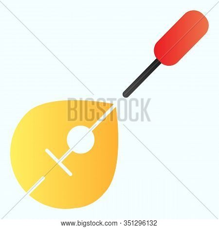 Domra Flat Icon. Folk Instrument Vector Illustration Isolated On White. Musical Instrument Gradient 