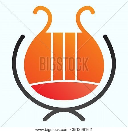 Greek Lyre Instrument Flat Icon. Ancient Lira Instrument Vector Illustration Isolated On White. Musi