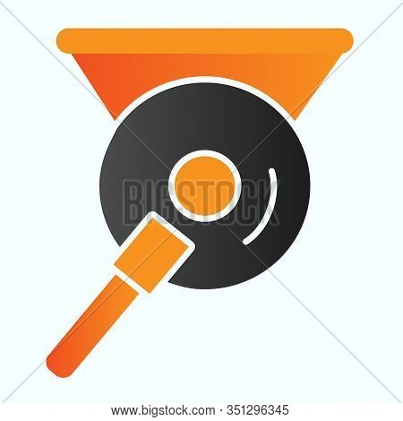 Gong Flat Icon. Chinese Metal Gong Vector Illustration Isolated On White. Musical Percussion Instrum