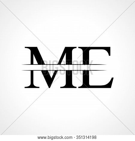 Initial Me Letter Logo Design Vector Template. Abstract Black Letter Me Logo Design