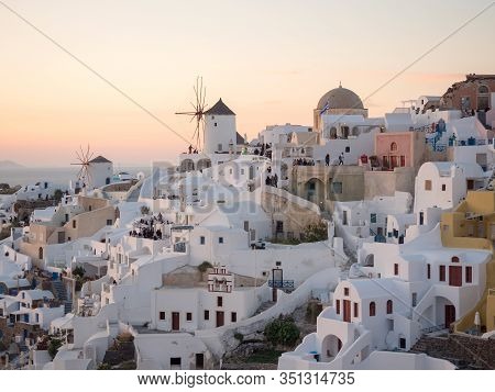 Sunset In Oia, Santorini, Greece