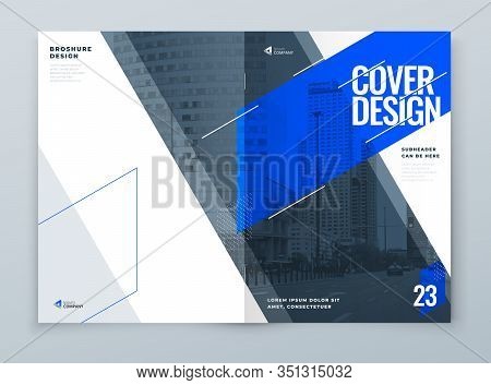 Brochure Template Layout Design. Blue Corporate Business Brochure, Annual Report, Catalog, Magazine,