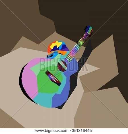 Simple Design Of Illustration Guitar In Wpap Or Pop Art