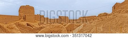 Meybod, Iran - May 6, 2015: Panoramic View Of The Narin Castle Ruins Built Some 2, 000 Years Ago.