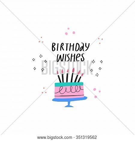 Bday Celebration Flat Vector Greeting Card Design