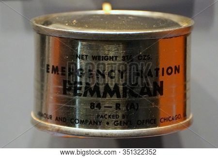 New Orleans, Louisiana, U.s.a. - February 5, 2020 - The Emergency Ration Pemmican 84-r(a) Distribute