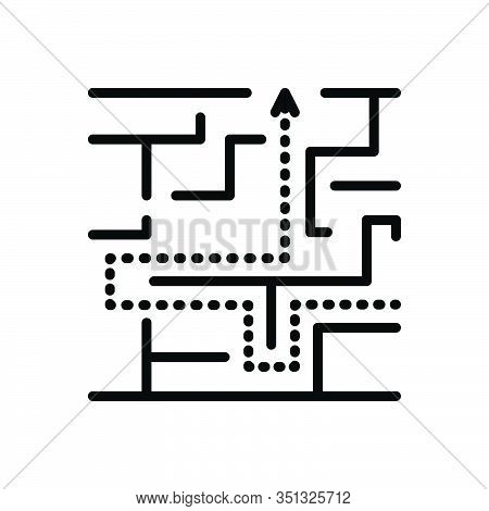 Black Line Icon For Maze Complication Imbroglio Intricacy Meander Twist Puzzle