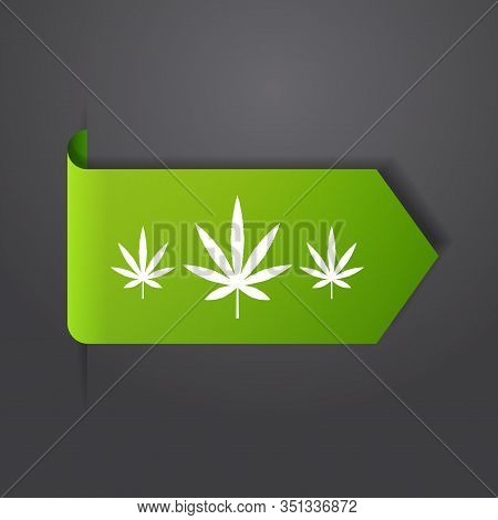 Marijuana Leaf Sticker Cbd Oil Label Thc Free Icon Hemp Extract Emblem Ganja Cannabis Weed Badge Log