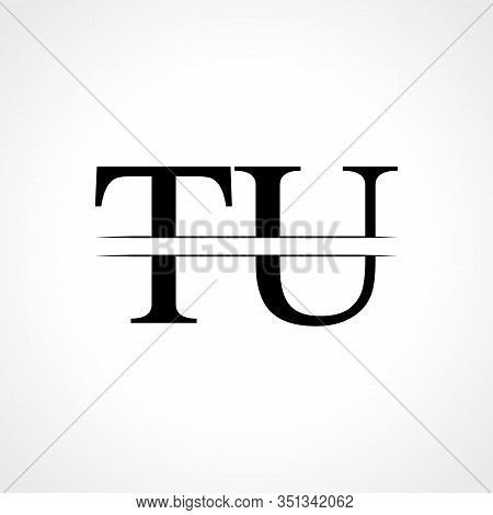 Initial Letter TU Logo Design Vector Template. Linked Typography TU Letter Logo Design