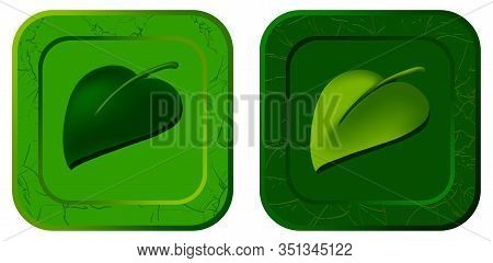 Vector Icon With Casual Leaf For Video Game On White Dackground