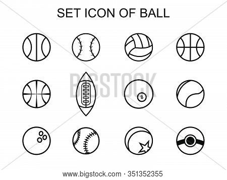 Icon Set Balls Of Sports And Others Including Basketball, Billiard Ball, Pokemon Ball , Football Bal