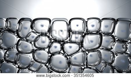 A Cross Section Scientific View Of Eperdermis Cells Sub Layer Beneath Skin On An Isolated Background