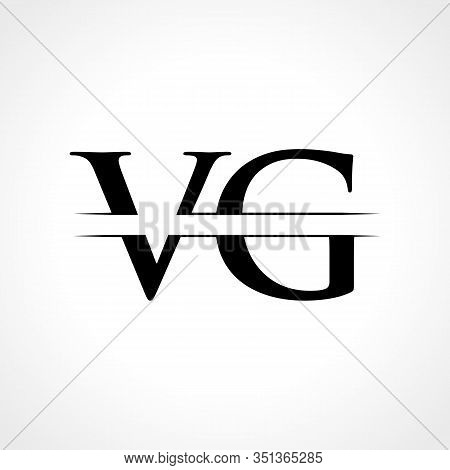 Creative Letter VG Logo Vector Template With Black Color. VG Logo Design