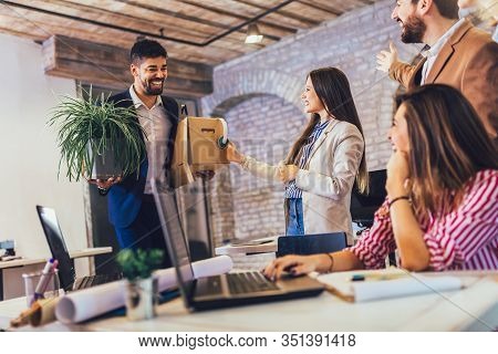 Black Man Having First Working Day Getting Acquainted With Colleagues