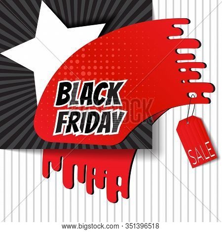 Black Friday Brush Imprint For Angle Of Page Or Attaching On Your Goods. Stylish Sale Theme. Templat