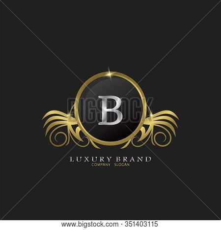 Letter B Golden Circle Shield Luxury Brand Logo, Vector Design Concept For Initial, Luxury Business,