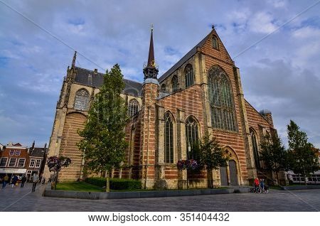 Goes, Region Of Zeeland, Holland. August 2019. View Of Three-fourths Of The Facade Of The Imposing C