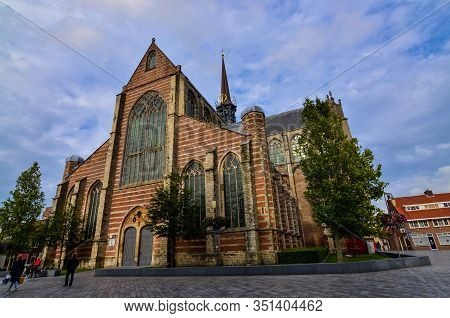 Goes, Region Of Zeeland, Holland. August 2019. View Of Three-fourths Of The Facade Of The Imposing C