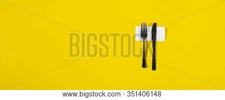 A Top View Conceptual Minimalism With Plastic Table Utensil Tablewear Cultery