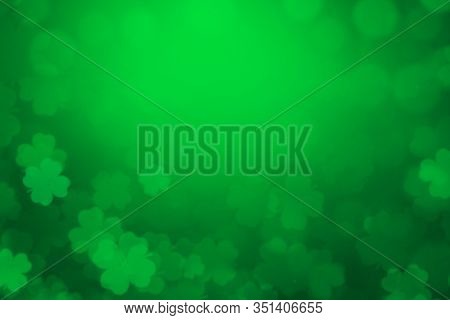 St Patricks Day Background Green Clover Leaf Bokeh Lights Defocused For St Patricks Day Celebration 