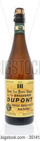 Winneconne,  Wi - 16 February 2020:  A Bottle Of Avec Les Bons Voeux Brasserie Dupont Beer On An Iso
