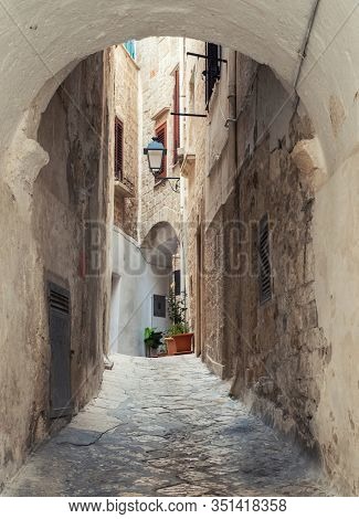 Charming narow streets of Polignano a Mare, Puglia, Italy